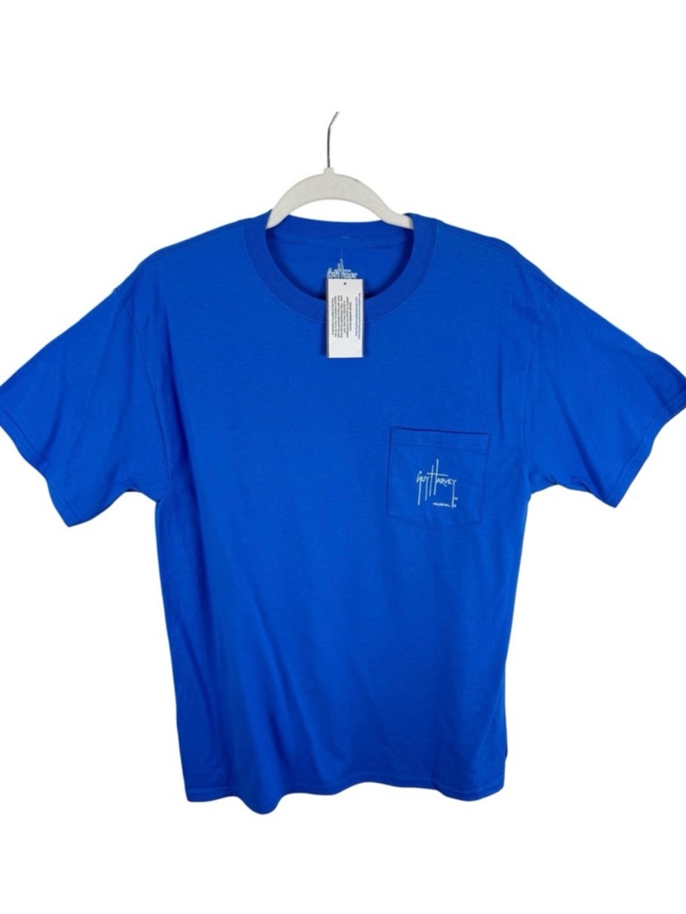 Guy‎ Harvey Mens Blue Sailfish Graphic Pocket T-Shirt Short Sleeve Size M NEW